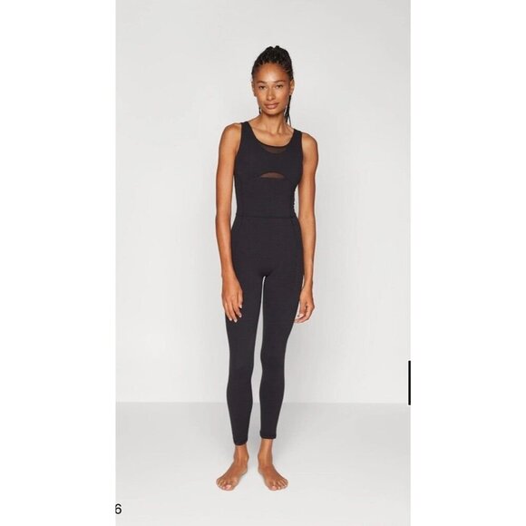 Athleta Pants - Athleta Salutation Novelty Mesh Bodysuit Size XS Black